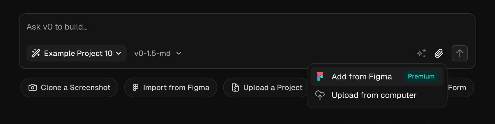 Figma option under attachment icon